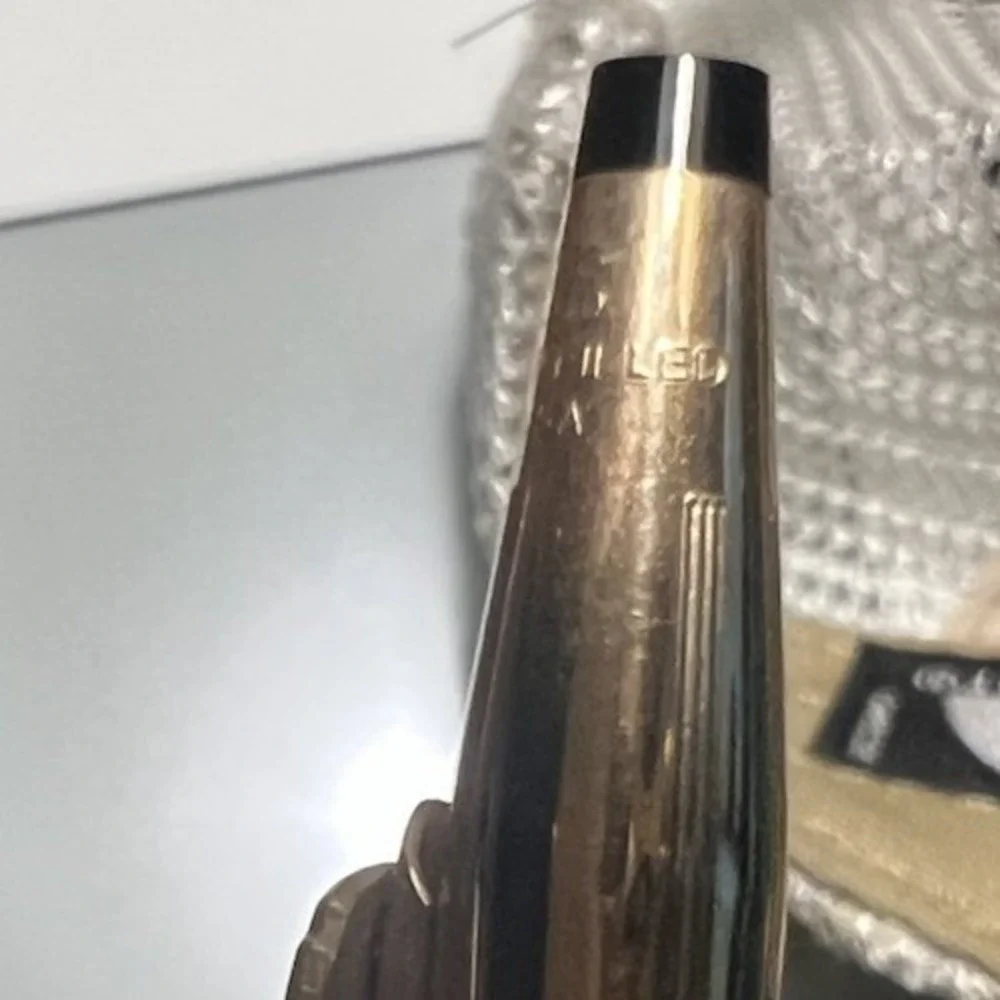 Cross 3 Pc 1/20 14K Gold Filled Pen Pencil Fountain Set Box Engraved Wilson